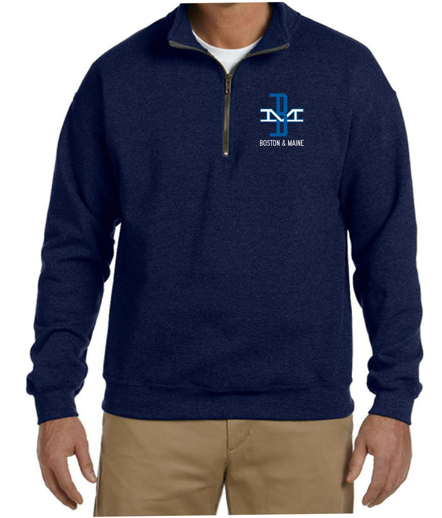 Boston and Maine "McGinnis" Logo  Embroidered Cadet Collar Sweatshirt