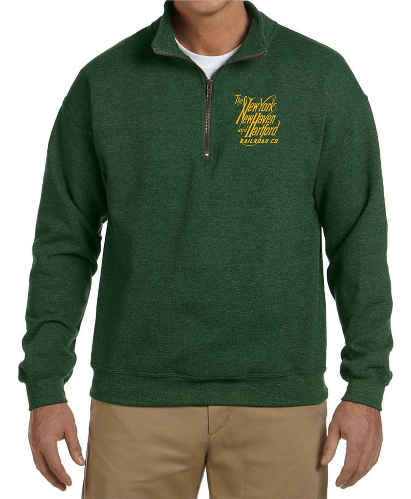 New Haven Script Logo Embroidered Cadet Collar Sweatshirt