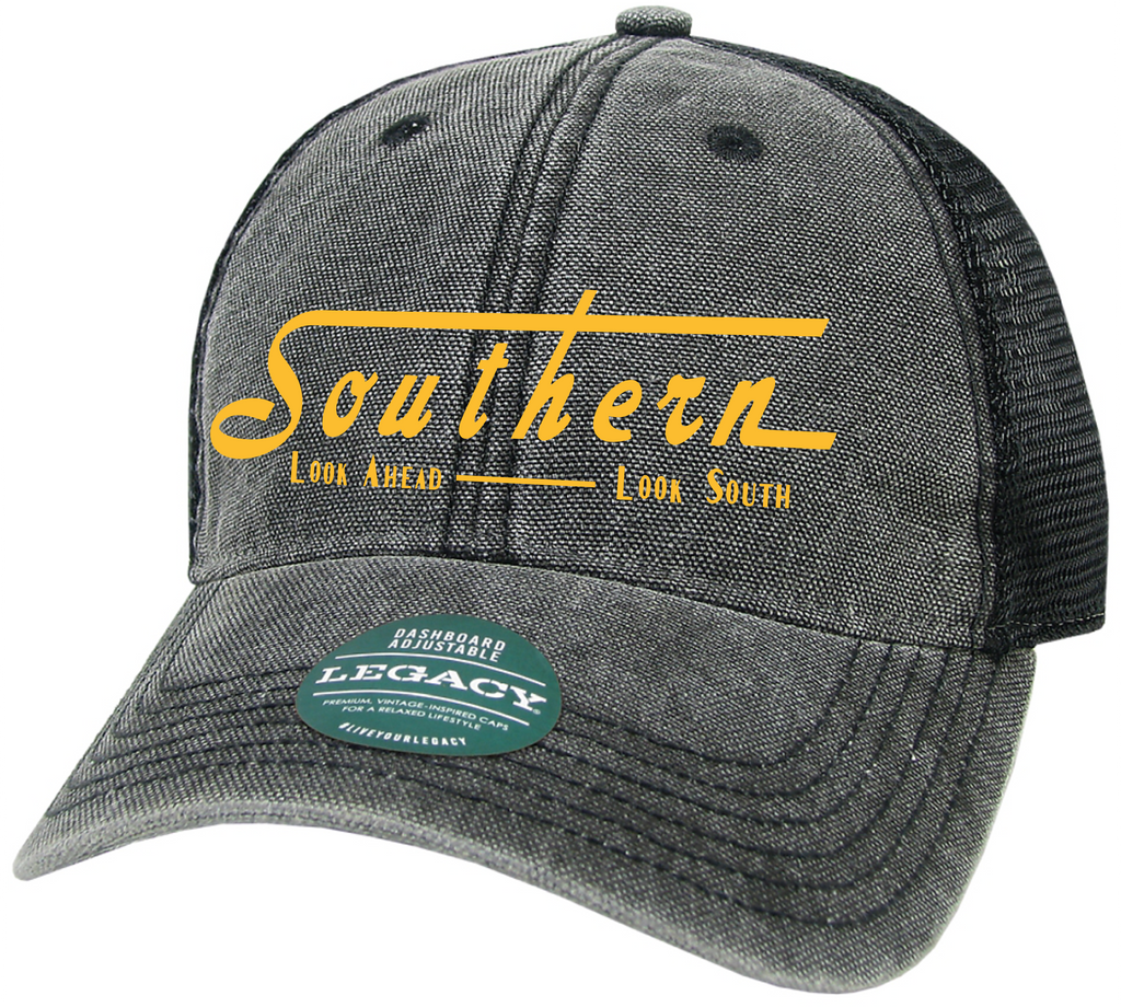 Southern Railway Bridge Font Black Embroidered Cap