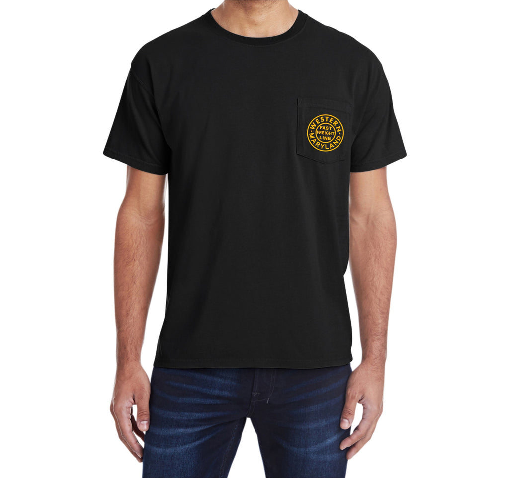 Western Maryland Railway Circle Logo Pocket Tee Faded Glory Shirt