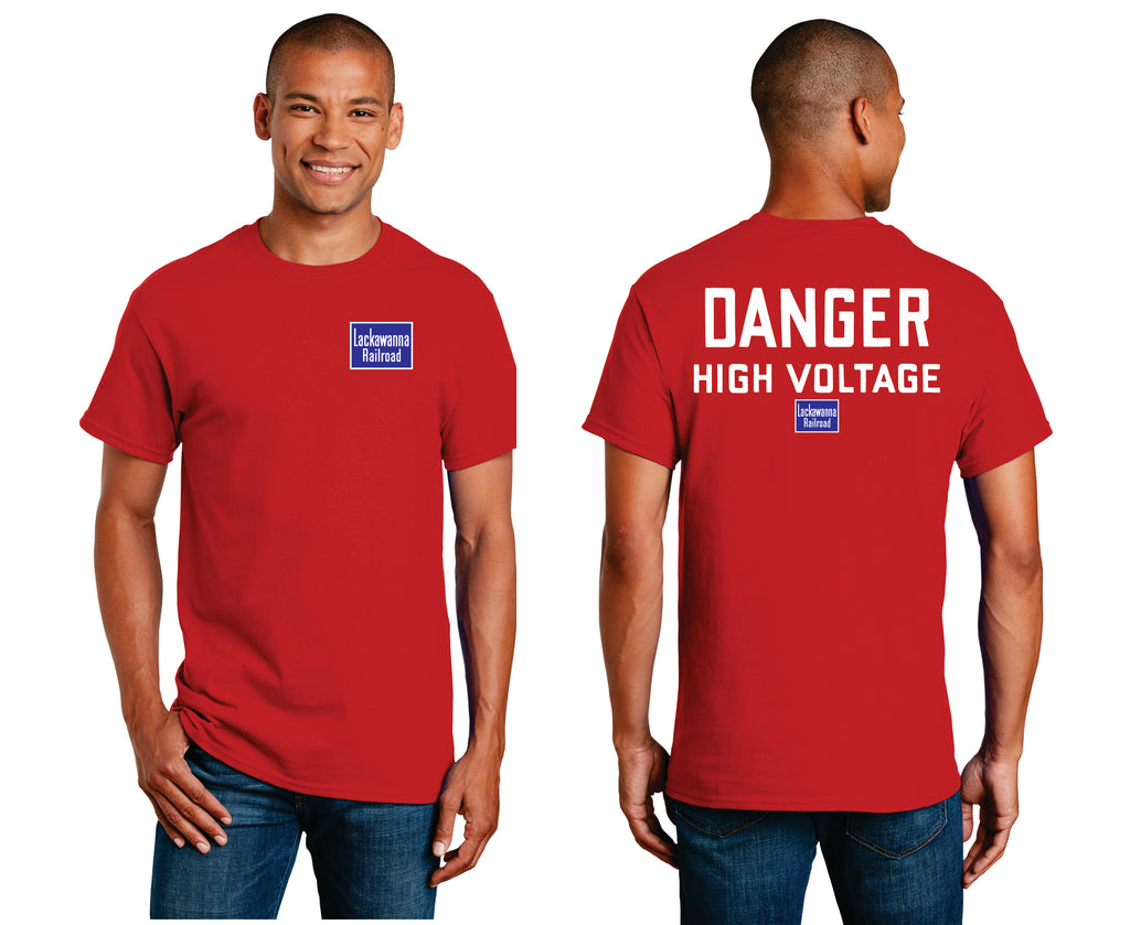 Lackawanna Railroad "Danger High Voltage" logo Shirt