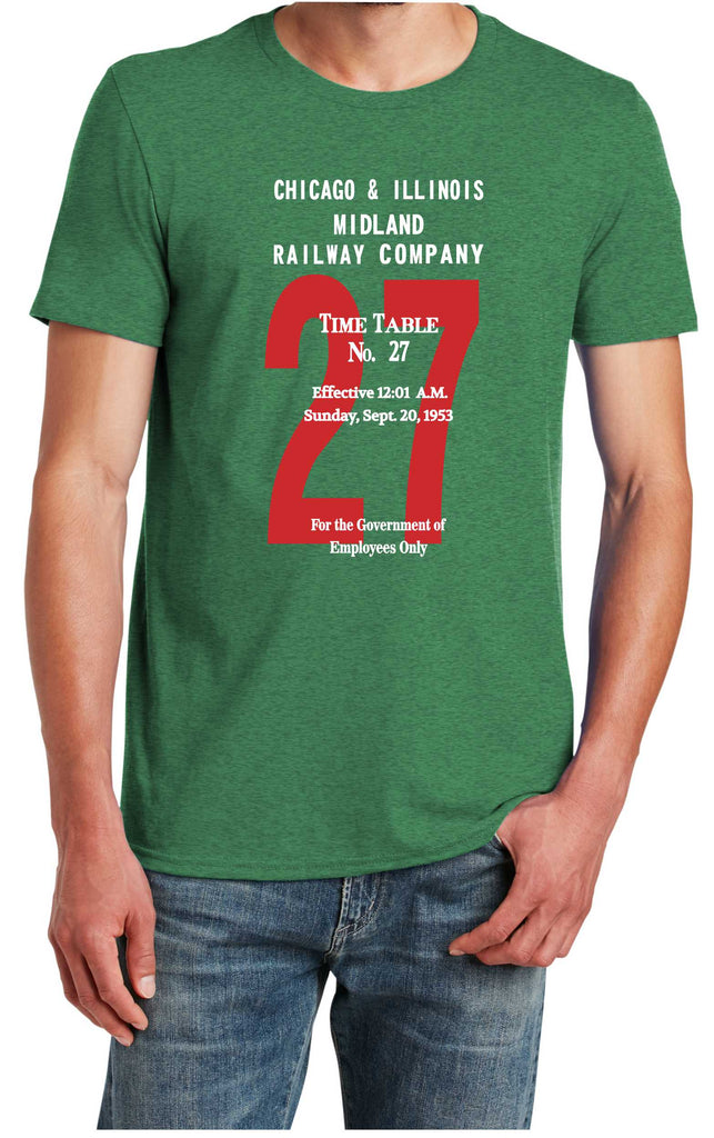 Chicago & Illinois Midland Railway Time Table #27 Logo Shirt