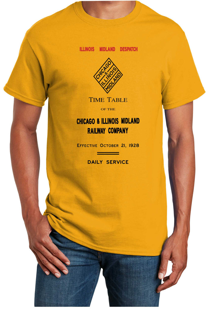 Chicago & Illinois Midland Railway Time Table 1928 Logo Shirt