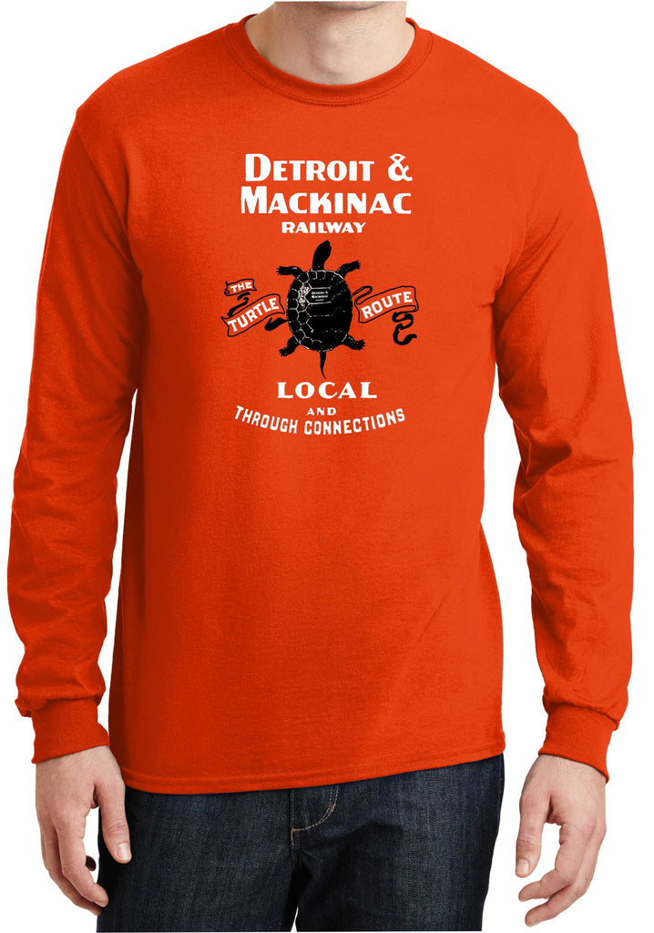Detroit and Mackinac Railroad "The Route of the Turtle" Logo Long Sleeve Shirt