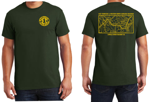 East Tennessee & Western North Carolina Railroad Map Logo Shirt