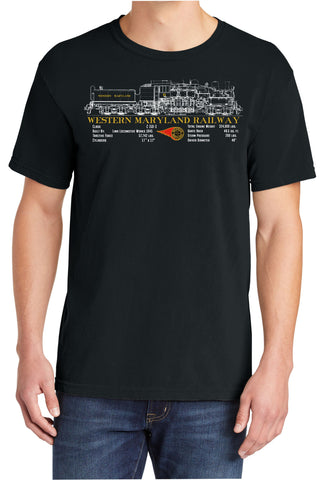 Western Maryland Railway Shay #6 Locomotive Shirt
